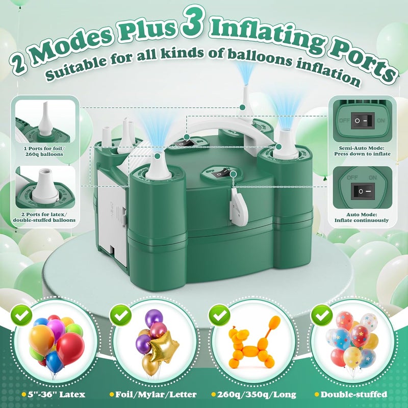 LooLaa Balloon Pump 4-in-1 Electric Balloon Inflator with Triple Inflating Ports for All Balloons Air Filler Machine for Sports Balls Inflator Deflator for Inflatables - Image 2